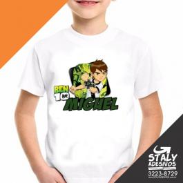 Camiseta Infantil Poliester Branca Impressão 20x20 4x0   