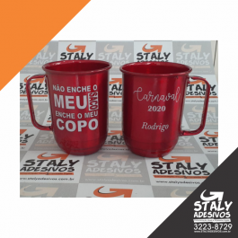 Caneca De Chopp Aluminio Colorida Alumínio  1x0   500 ml