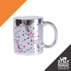 Caneca de Porcelana METALIZADA Cerâmica  metalizada 300ml 4x0 Brilho  