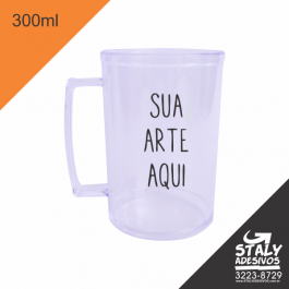 Caneca 300ml =Acrilico  1x0  =Brilho =300ml