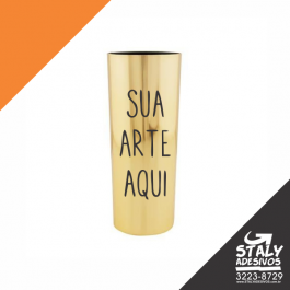 Long Drink Metalizado Dourado Acrilico  1x0 Metalizado Dourado Brilho 340ml