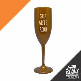 Taça Champanhe Dourado Acrilico Poliestireno  1x0  Brilho 200ml